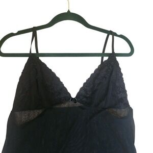 Black Mesh Lace night gown 2XL Plus Size slip dress